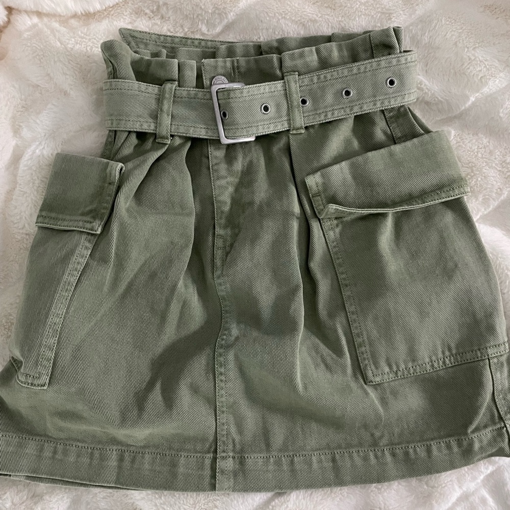 Green Cargo Skirt